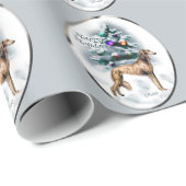 Papier Cadeau Noël saluki (Coin rond)