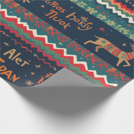 Papier Cadeau Noël Salutations motif Design (Coin)