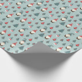 Papier Cadeau Noël sans couture motif avec gnomes, noël (Coin)