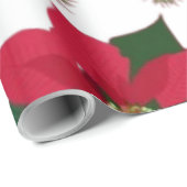 Papier Cadeau Noël sans soudure avec Poinsettia Cadeau (Coin rond)