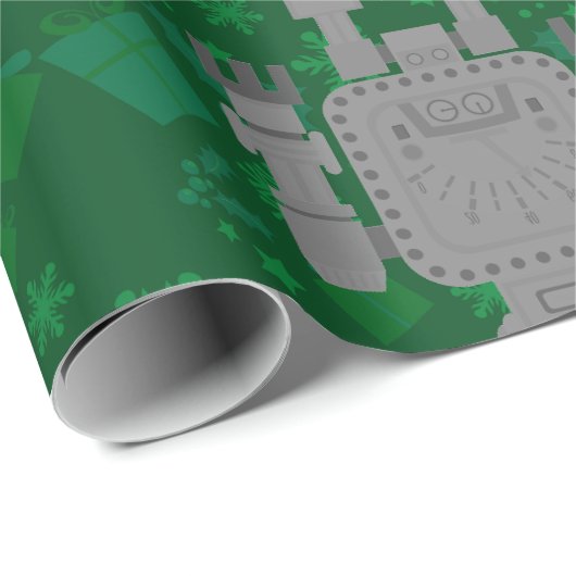 Papier Cadeau noël santa claus cadeaux robots cadeaux cadeaux (Coin rond)