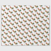 Papier Cadeau Noël Santa Claus Golden Retriever Chien mignonne (Plat)