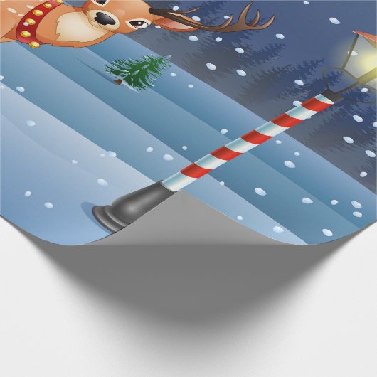 Papier Cadeau Noël Santa Claus Reindeer mignon hiver (Coin)