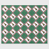 Papier Cadeau Noël Santa Hat Irlandais Setter Chien (rouge 1) mi (Plat)