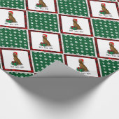 Papier Cadeau Noël Santa Hat Irlandais Setter Chien (rouge 1) mi (Coin)