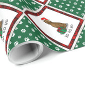 Papier Cadeau Noël Santa Hat Irlandais Setter Chien (rouge 1) mi (Coin rond)