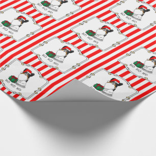 Papier Cadeau Noël Santa Hat Papillon (tri-couleur) Chien mignon