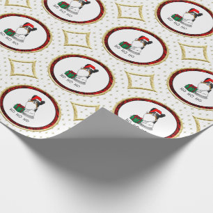 Papier Cadeau Noël Santa Hat Papillon (tri-couleur) Chien mignon