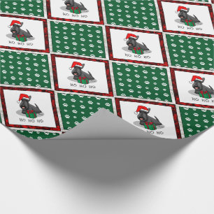 Papier Cadeau Noël Santa Hat Scottish Terrier (noir) mignonne