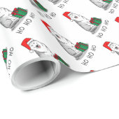 Papier Cadeau Noël Santa Hat Sibérien Husky (argent) mignonne (Coin rond)