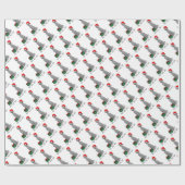 Papier Cadeau Noël Santa Hat Weimaraner Chien (gris 1) mignon (Plat)