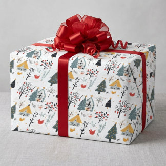 Papier Cadeau Noël scandinave