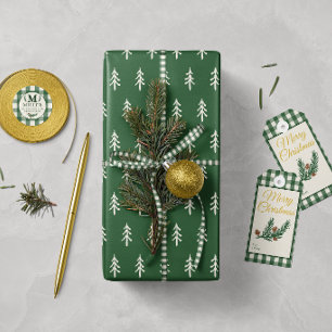 Papier Cadeau Noël scandinave aux verts persistants