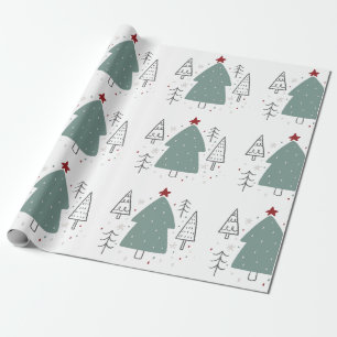 Papier Cadeau Noël scandinave Cadeau de Noël minimaliste