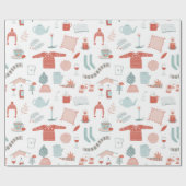Papier Cadeau Noël scandinave rétro (Plat)