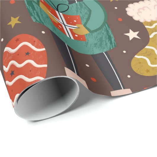 Papier Cadeau Noël scandinave vintage (Coin rond)