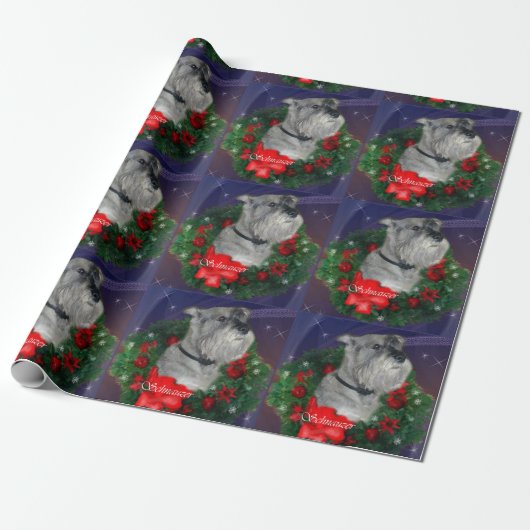 Papier Cadeau Noël Schnauzer Standard (Déroulé)