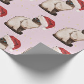Papier Cadeau Noël Siamese Chat Motif pourpre (Coin)
