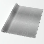 Papier Cadeau Noël Silver Ombre Damask (Déroulé)