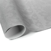 Papier Cadeau Noël Silver Ombre Damask (Coin rond)