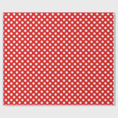 Papier Cadeau Noël simple Pois rouge et blanc (Plat)