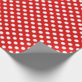 Papier Cadeau Noël simple Pois rouge et blanc (Coin)