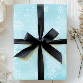Papier Cadeau Noël Snowflakes Blue Snow Motif