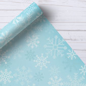 Papier Cadeau Noël Snowflakes Blue Snow Motif