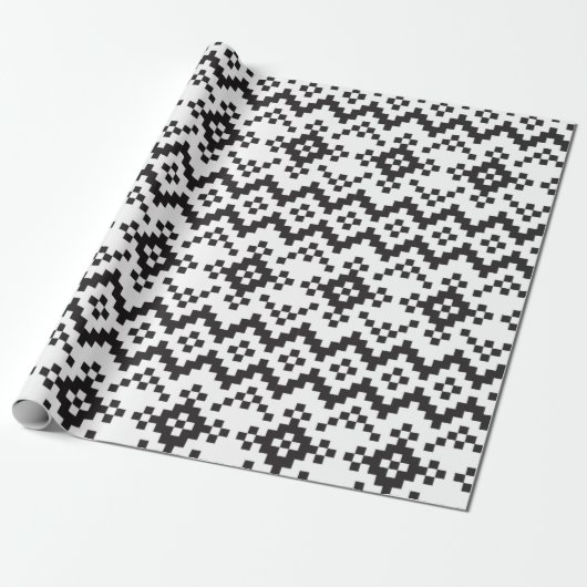 Papier Cadeau Noël Snowflakes Fair Isle Seamless Patternart (Déroulé)