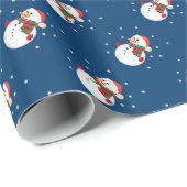 Papier cadeau Noël Snowman (Coin rond)
