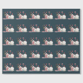 Papier Cadeau Noël Snowman Avec Vin Cadeau Noël Boire (Plat)