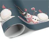 Papier Cadeau Noël Snowman Avec Vin Cadeau Noël Boire (Coin rond)