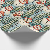 Papier Cadeau Noël Snowman mignon et cosy (Coin)