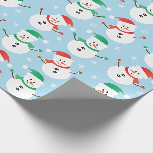 Papier Cadeau Noël Snowman Snowflake Motif (Coin)