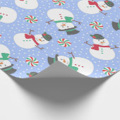 Papier Cadeau Noël Snowman Winter Blue (Coin)