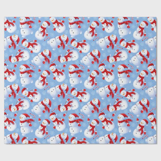 Papier Cadeau Noël Snowmen (Plat)