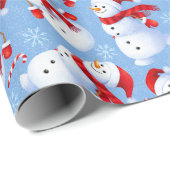 Papier Cadeau Noël Snowmen (Coin rond)
