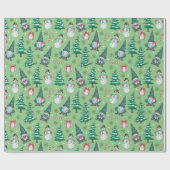 Papier Cadeau Noël Snowmen Gnomes Sucres de canne cadeaux (Plat)