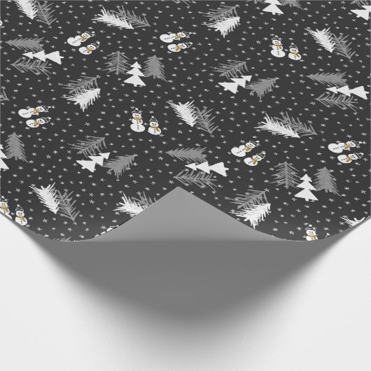 Papier Cadeau Noël - Snowmen & Trees - Papier à enveloppement no (Coin)