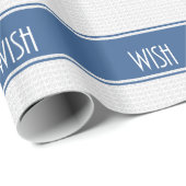 Papier Cadeau Noël Souhait Bleu Couleurs Blancs Fêtes Noël (Coin rond)