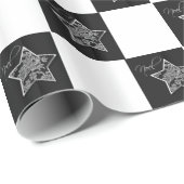 Papier Cadeau Noel Star Noël Jour férié Design (Coin rond)