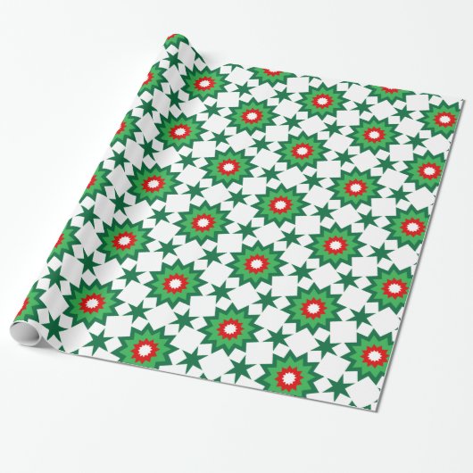 Papier Cadeau Noël Starburst géométrique (Déroulé)