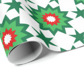 Papier Cadeau Noël Starburst géométrique (Coin rond)