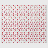 Papier Cadeau Noël Stocker Sucre de canne de chapeau de Noël (Plat)