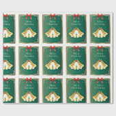 Papier Cadeau Noël Style Cloches Fêtes de fin d'année (Plat)