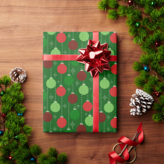 Papier Cadeau Noël sur le thème du pickleball rouge et vert