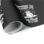 Papier Cadeau Noël Survie de l'enseignant vie Meltdown Noël (Coin rond)