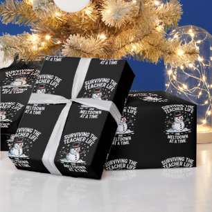 Papier Cadeau Noël Survivre à la vie d'enseignant Effondrement X