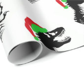 Papier Cadeau Noël T-Rex (Coin rond)