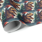 Papier Cadeau Noël T-Rex 1 (Coin rond)